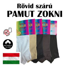 Pamut rövidszárú bokazokni 