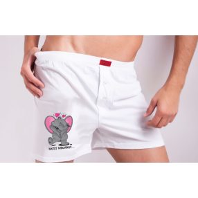 Bőszárú boxeralsó grafikával - (Imádlak Ormányosom!)