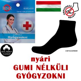 Guminélküli pamut gyógyzokni - rövid szárral