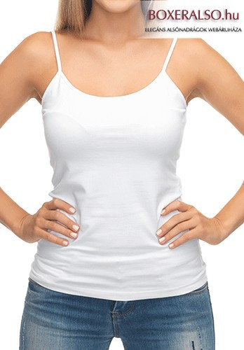 Női vékony pántos trikó - fehér
