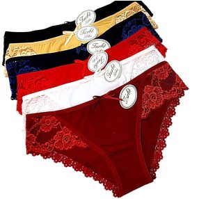 RÉKA - csipkés női pamut bugyi - PIROS