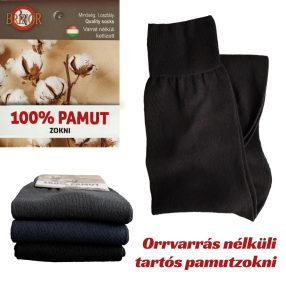 Pamut zokni  100% pamut - orrvarrás nélkül
