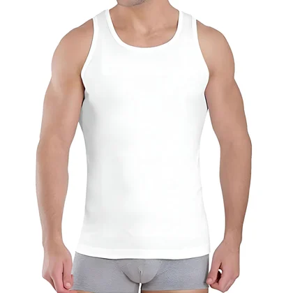 ILLUSION férfi atléta trikó – M fehér, 100% pamut